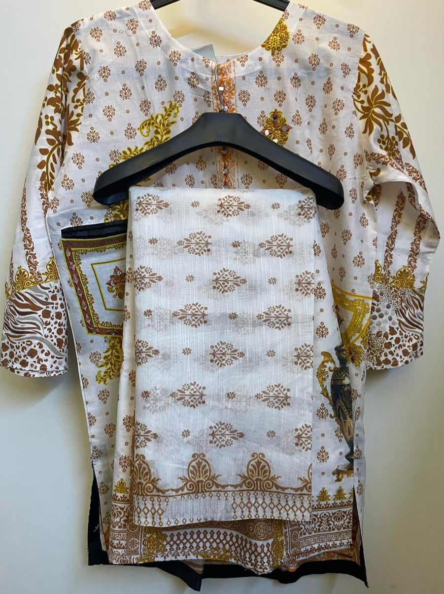 "Royal Garden Breeze – Ethnic Elegance Dress" Stitched 3 Piece